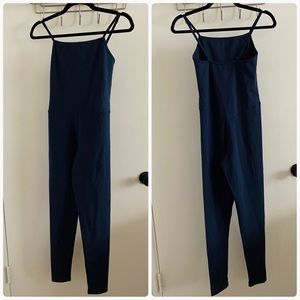 Girlfriend collective navy blue long leotard size medium